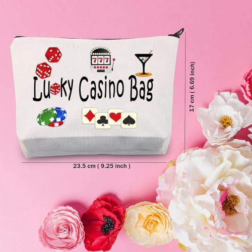 TSOTMO Casino Gamble Zipper Pouch - Gambling Gift & Poker Chips Bag