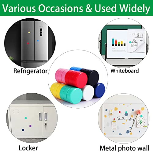 40 Pack Colorful Fridge Magnets for Whiteboard & Locker - Strong Mini Round Magnets