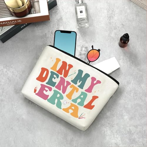 Creakraft 'In My Dental Era' Linen Makeup Bag for Dental Professionals & Fans