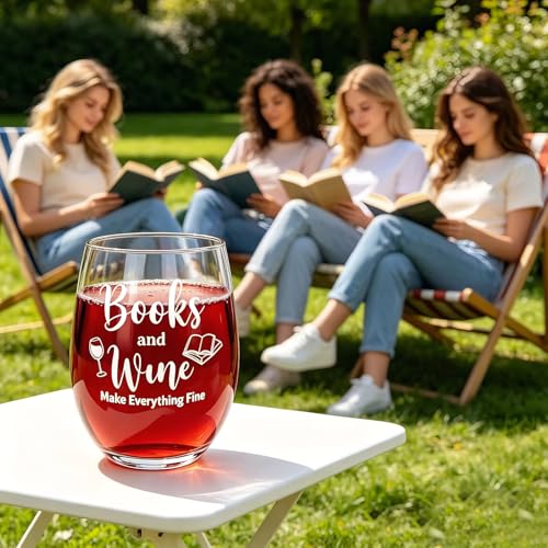 Funny Wine Glass for Book Lovers | 15oz Dishwasher Safe Gift