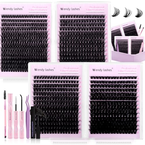 WENDY LASHES Clusters Kit D Curl 60-100D DIY Fluffy False Eyelashes