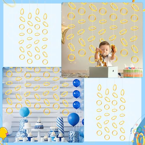 8 Pcs Gold Ring Garland Banner for Birthday & Party Decor