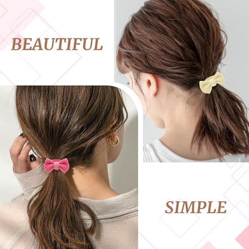 Mirlern 30-Piece Pastel Color Bow No Damage Hair Ties for Women