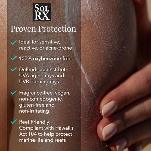 SolRX SPORT SPF 50 Sunscreen Spray 6oz - Reef Friendly, Water & Sweat Resistant, Face & Body