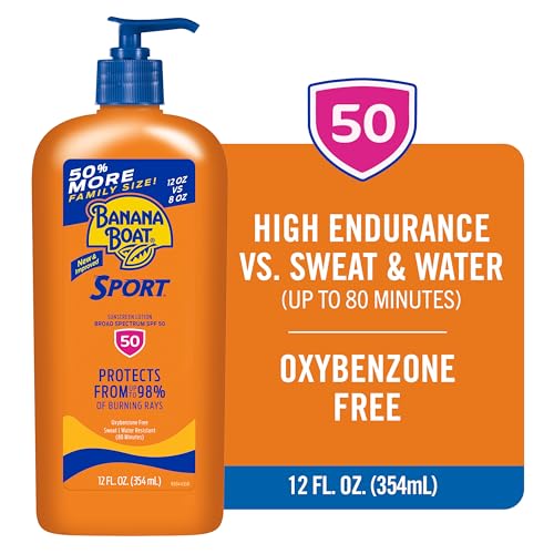 Banana Boat Sport SPF 50 Sunscreen Lotion, 12 Fl Oz - Water Resistant
