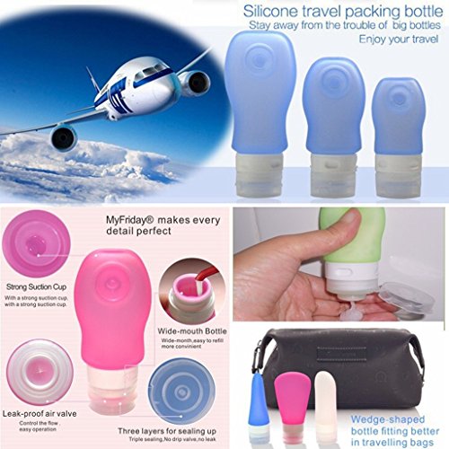 1oz Silicone Travel Bottles - 4 Pack Portable Squeeze Containers - TSA Approved