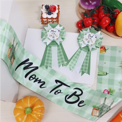 Mom to Be Sash and Dad to Be Corsage Set | Locally Grown Baby Shower Decorations