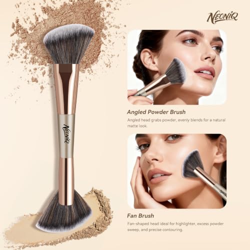 NEONIQ 10-Piece Dual-Ended Makeup Brush Set with Travel Bag