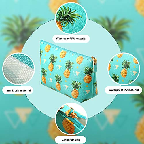 4-Piece Tropical Travel Cosmetic Bag Set - Waterproof Makeup Pouch