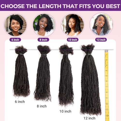 KGRT 10 Inch 0.1cm Sister Locs Human Hair Extensions Curly Tips Handmade Natural Soft
