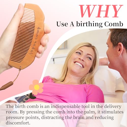 2 Labour Combs Set - Natural Wooden Comb for Pain Relief during Birth