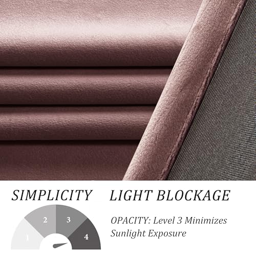Dusty Rose Velvet Window Valance Curtain Panel - 52" x 18"