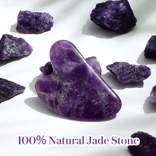 Rosenice Natural Jade Gua Sha Massage Tool for Facial Skincare & Lymphatic