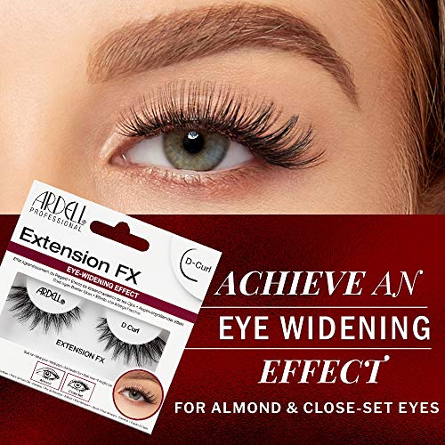 Ardell Extension FX D-Curl False Eyelashes - Eye Widening Lashes, 4 Pack