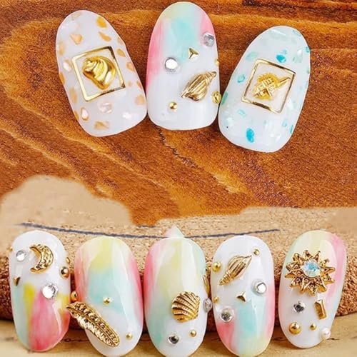 3 Boxes 3D Beach Starfish Nail Charms & Seashell Gems