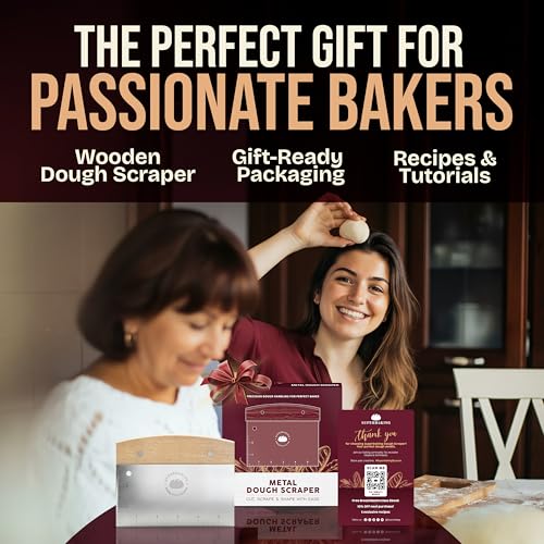 Superbaking 6-Inch Wooden Dough Scraper with Ruler - Versatile Baking Tool