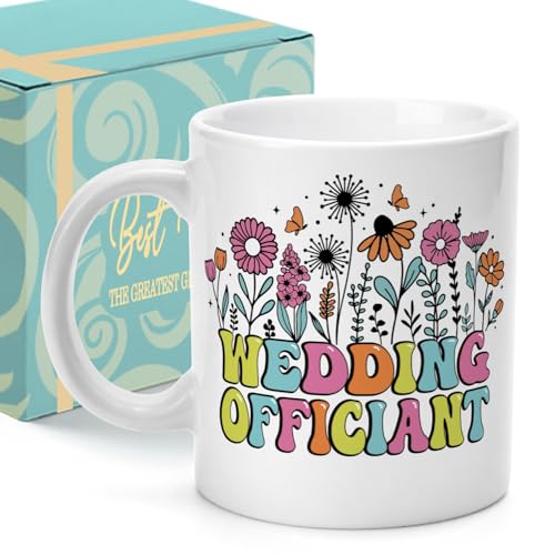 Wedding Officiant Coffee Mug - Floral Design Gift for Ceremony