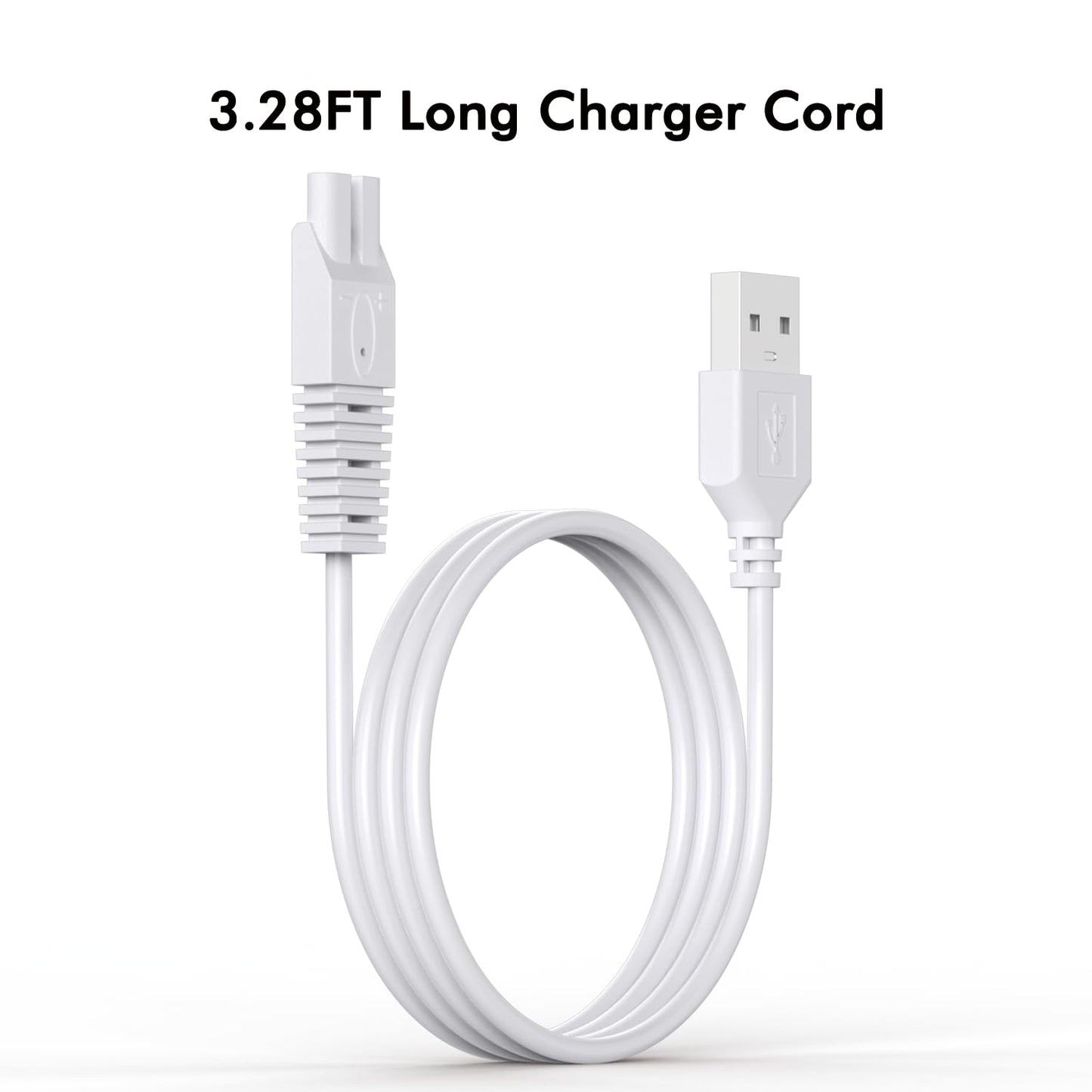 2 Pack USB Charging Cable for Remington Electric Shaver Model WDF5030A, WDF4816NA, WDF4821US, WDF4825 Only– Women’s Electric Shaver & Trimmer Replacement Charger Cord, White