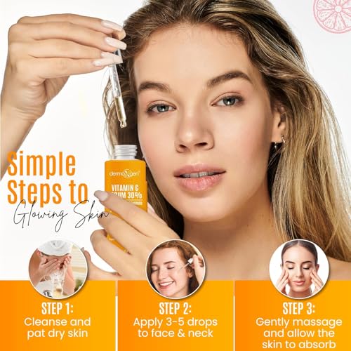 Vitamin C Serum with Hyaluronic Acid & Retinol - Organic Anti-Aging Face Treatment, 2 Fl Oz