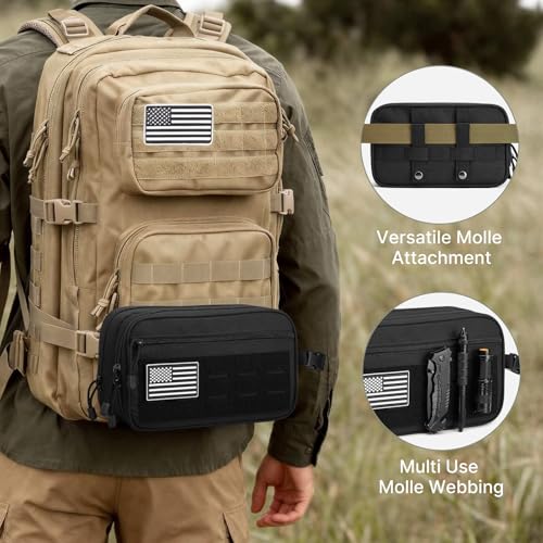 G4Free Black Waterproof Men’s Toiletry Travel Bag with Multiple Pockets