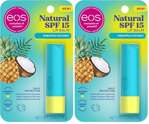 eos Natural SPF 15 Coconut Pineapple Lip Balm - 0.14 oz (Pack of 2)