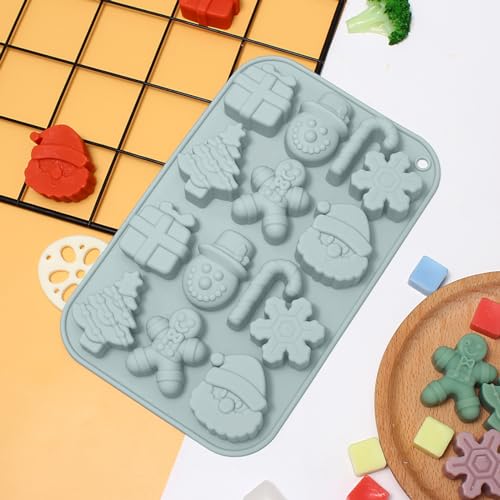3pcs Christmas Chocolate Silicone Molds - Santa, Tree & Candy