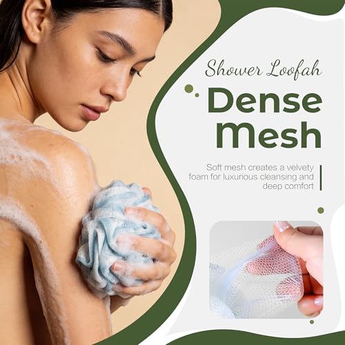 Yolaist Loofah Sponge 4 Pack - Exfoliating Bath Scrubber