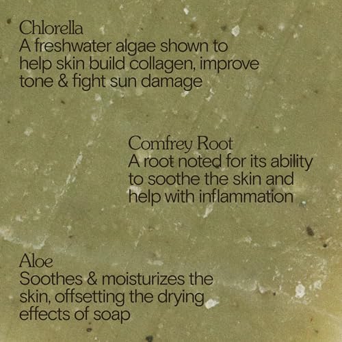 Bathing Culture Organic Exfoliating Soap Bar with Chlorella & Aloe, 4.58 oz