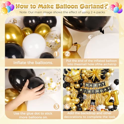 21st Birthday Decorations Kit - 150pcs Balloons, Foil Balloons & Fringe Curtains