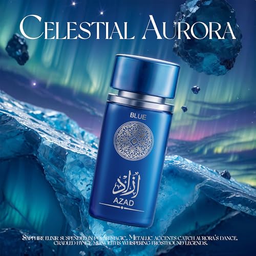 AZAD Blue Men's Cologne - 3.4 Fl Oz Eau de Parfum, Fresh Scent
