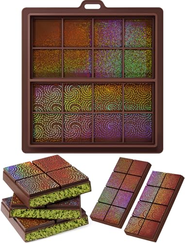 NiHome Holographic Chocolate Molds - Silicone Bar Mold for DIY Treats