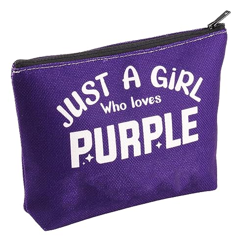 Purple Lovers Makeup Bag - Soft Cotton Zipper Pouch for Cosmetics