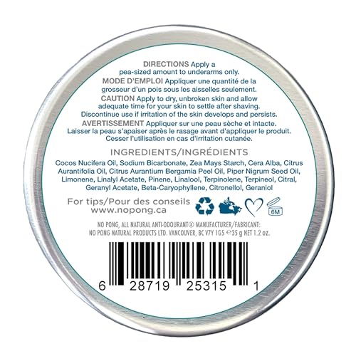 No Pong Luscious Lime Natural Deodorant 35g - Aluminum-Free