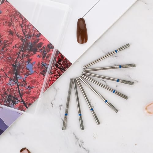 8-Piece 3/32'' Cuticle Nail Drill Bit Set for Manicure & Pedicure