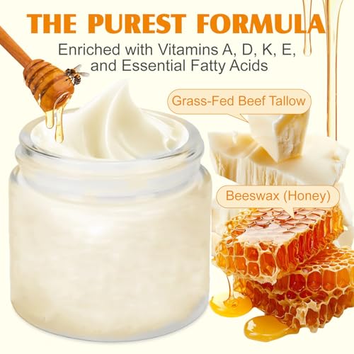Organic Grass Fed Honey & Tallow Balm for Face and Body Moisturization