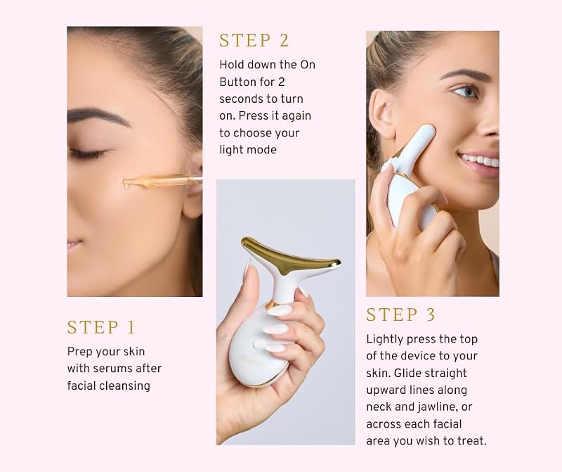 Red Light Therapy Face Massager with 7 LED Colors for Skin Tightening & Lifting