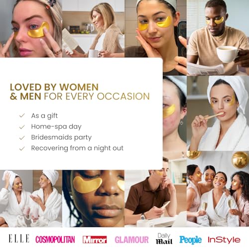 24K Gold Under Eye Patches - Reduce Dark Circles & Puffiness