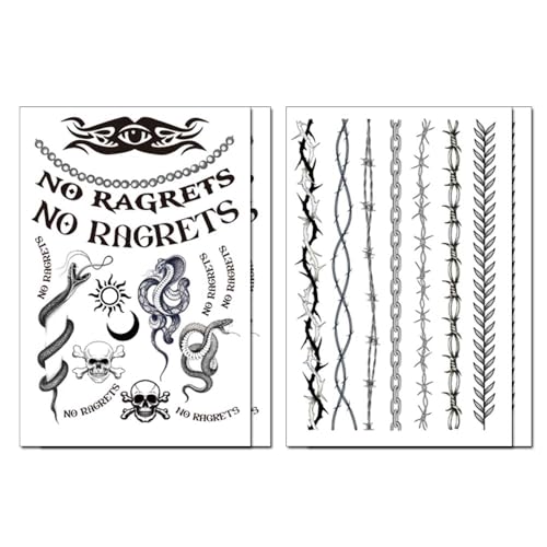 CLOOOUDS No Ragrets Barbed Wire Temporary Tattoos - 4 Sheets