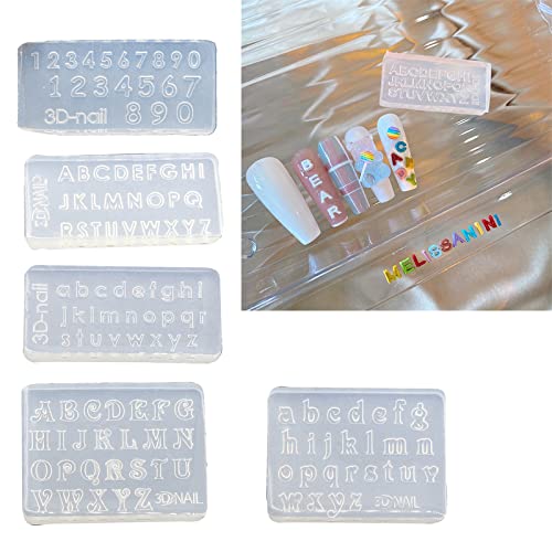 3D Silicone Nail Art Mold for Letters & Numbers - Reusable Decorative Nail Design Tool
