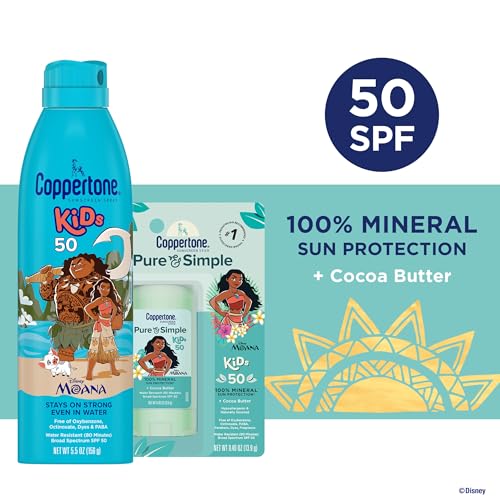 Coppertone Kids Sunscreen Set - SPF 50 Spray & Stick, 2 Pack