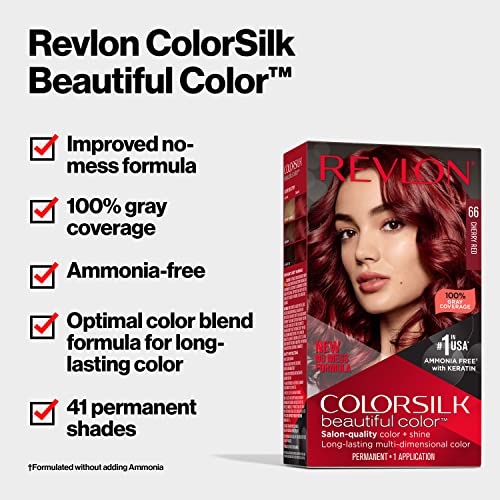 Revlon Colorsilk Dark Ash Blonde Hair Dye 4.4 Fl Oz - Long-Lasting, Ammonia-Free