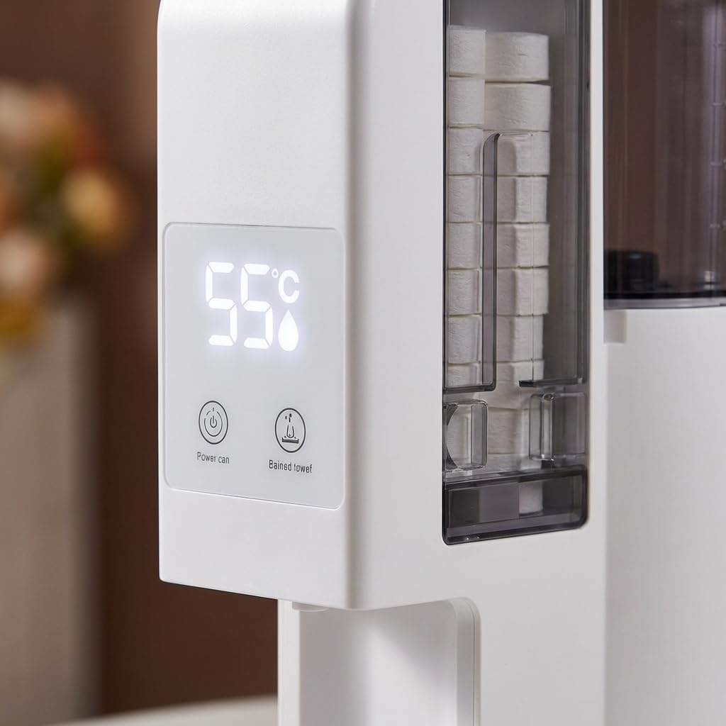 Automatic Hot Towel Dispenser, Hot Face Towel Dispenser, 131 °F Adjustable Constant Temperature, Disposable Towel Heating Machine, Smart Voice Alerts for Bathrooms, and Homes (60pcs)