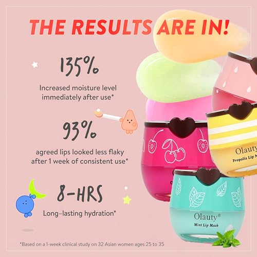 Honey Lip Balm Set - 6 PCS Moisturizing Lip Mask with Natural Extracts - Flavors: Strawberry, Watermelon, Apple Lime, Cherry, Mint