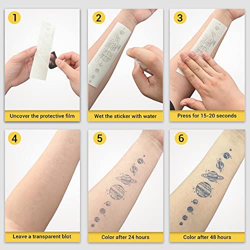 INKARTLINK Semi-Permanent Temporary Tattoo Set - Feather & Flower Design