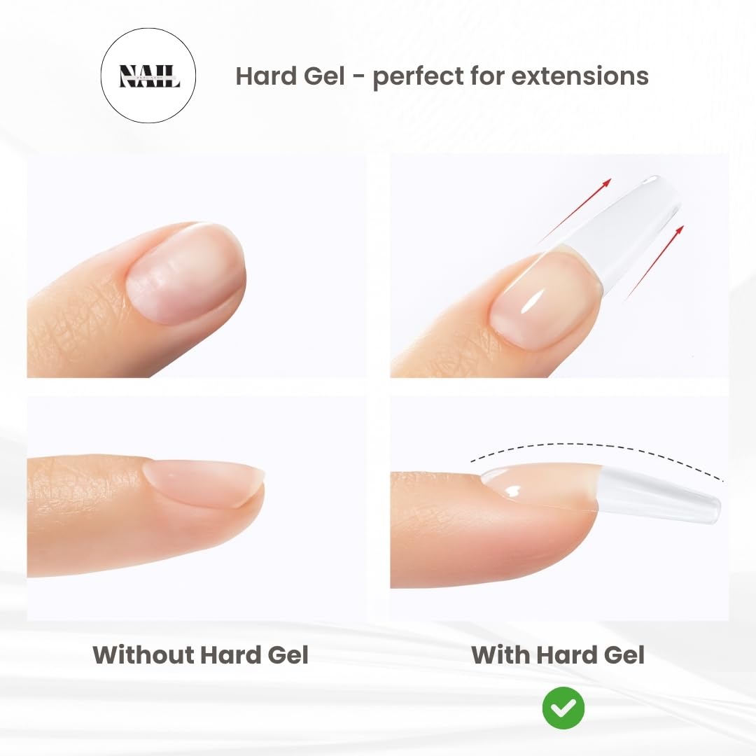 Nail Dark Latte Hard Gel for Nails, HEMA & TPO Free Builder Gel for Extensions, Overlay & Nail Strengthening, Self-Leveling UV LED Nail Gel, Long-Lasting Gloss Finish, 30ml