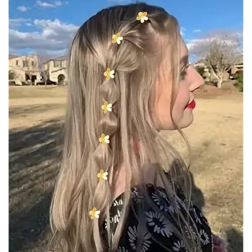Atoden Mini Flower Hair Clips Small 50Pcs Cute Tiny Claw for Bangs