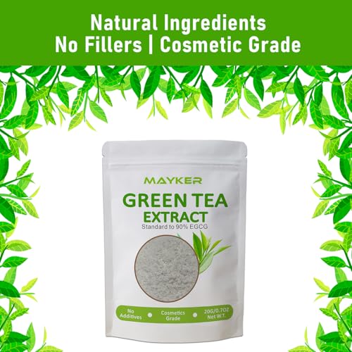 MAYKER Green Tea Extract Powder - 0.7 oz Cosmetic Grade for DIY Skincare