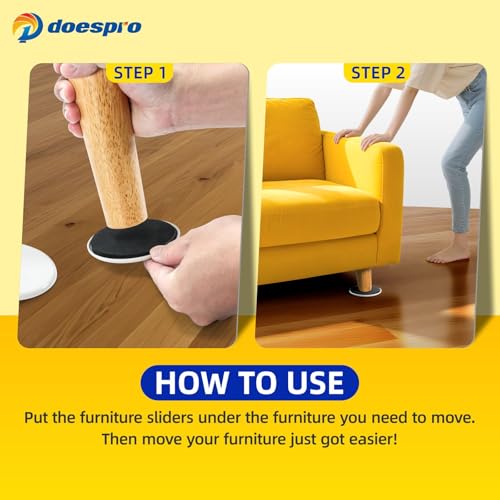 3.5" Large Furniture Sliders - Heavy Duty Floor Protectors, 16 Pack