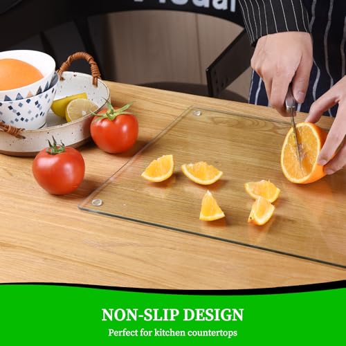 Tempered Glass Cutting Board - Scratch Resistant, Heat Safe 16"x12"