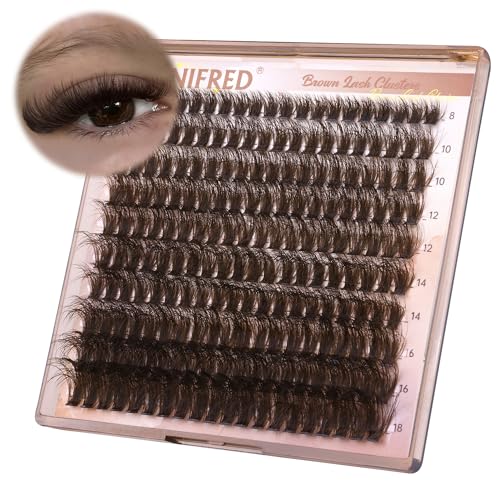 A-80D Brown Volume Lash Clusters - Wispy Dark Brown Individual Lashes 8-18mm